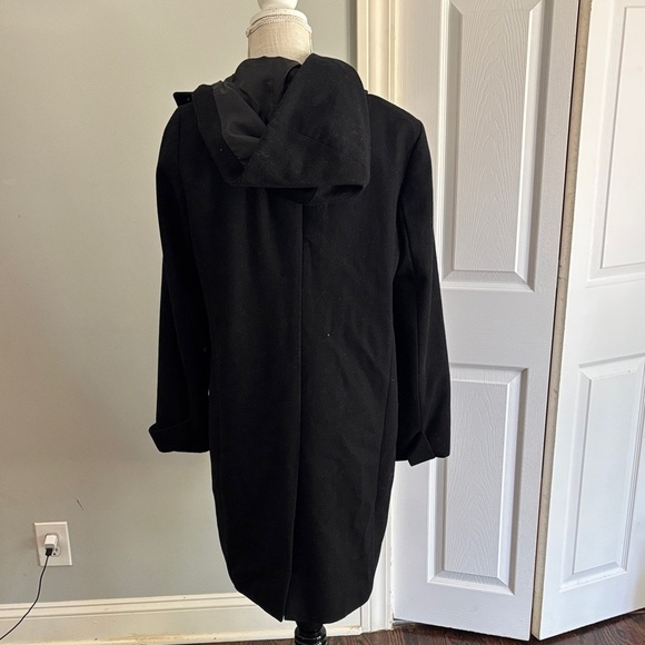 J. Crew Black Hooded Coat with Toggles - Picture 3 of 7